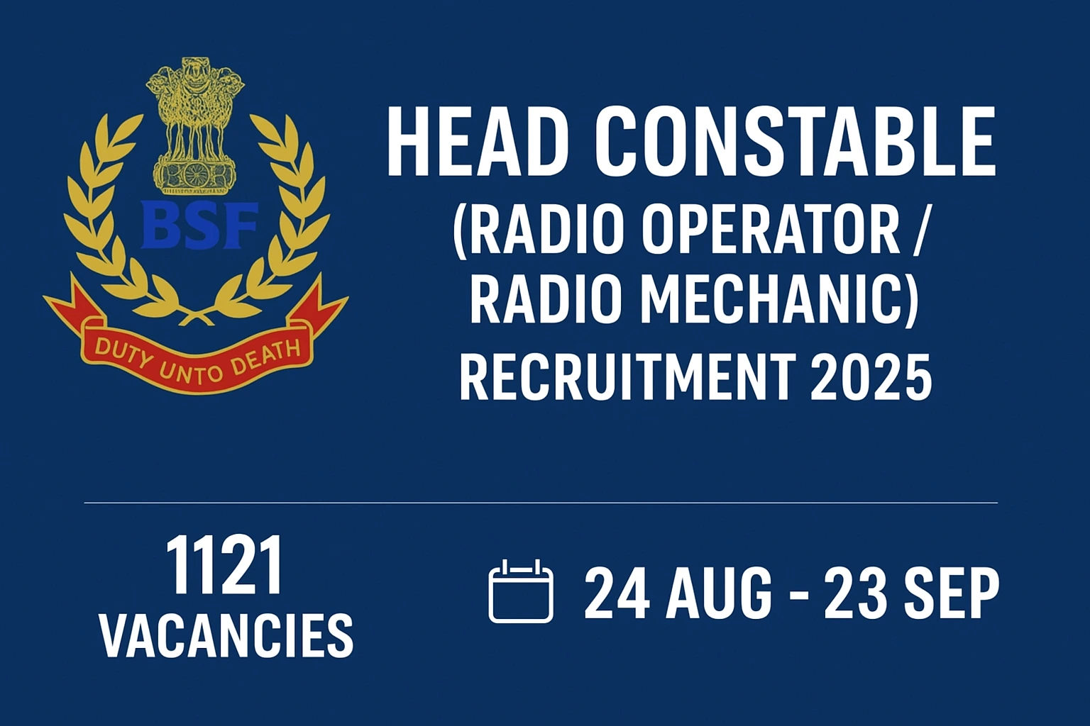 BSF Head Constable RO RM Recruitment 2025