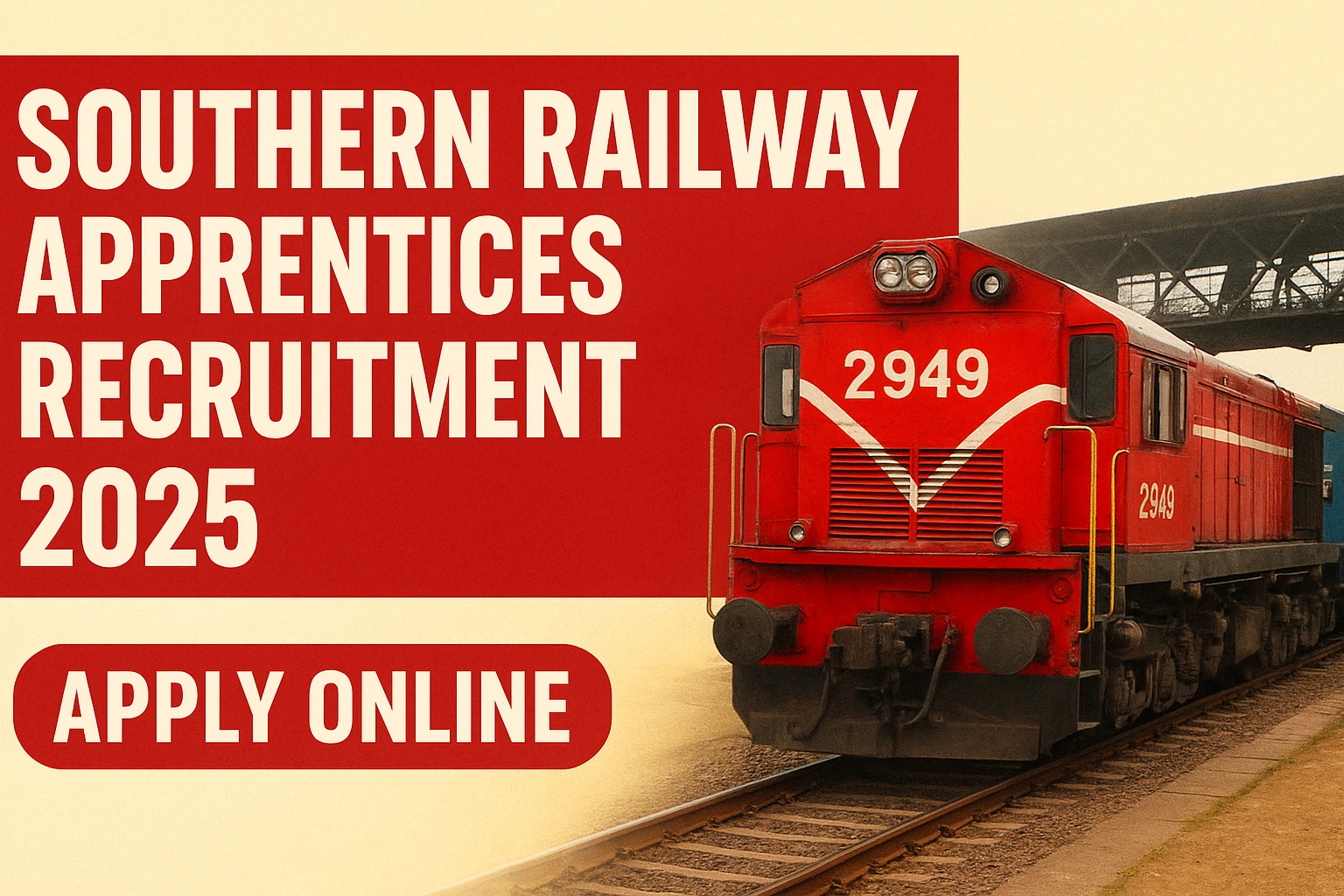 Southern Railway Apprentices Recruitment 2025 के लिए ऑनलाइन आवेदन शुरू – 3518 पदों पर मौका