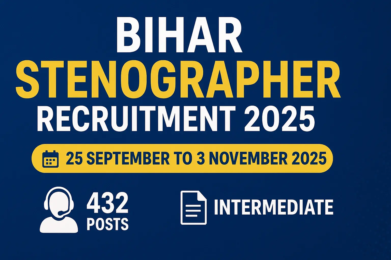 Bihar Stenographer Online Form 2025