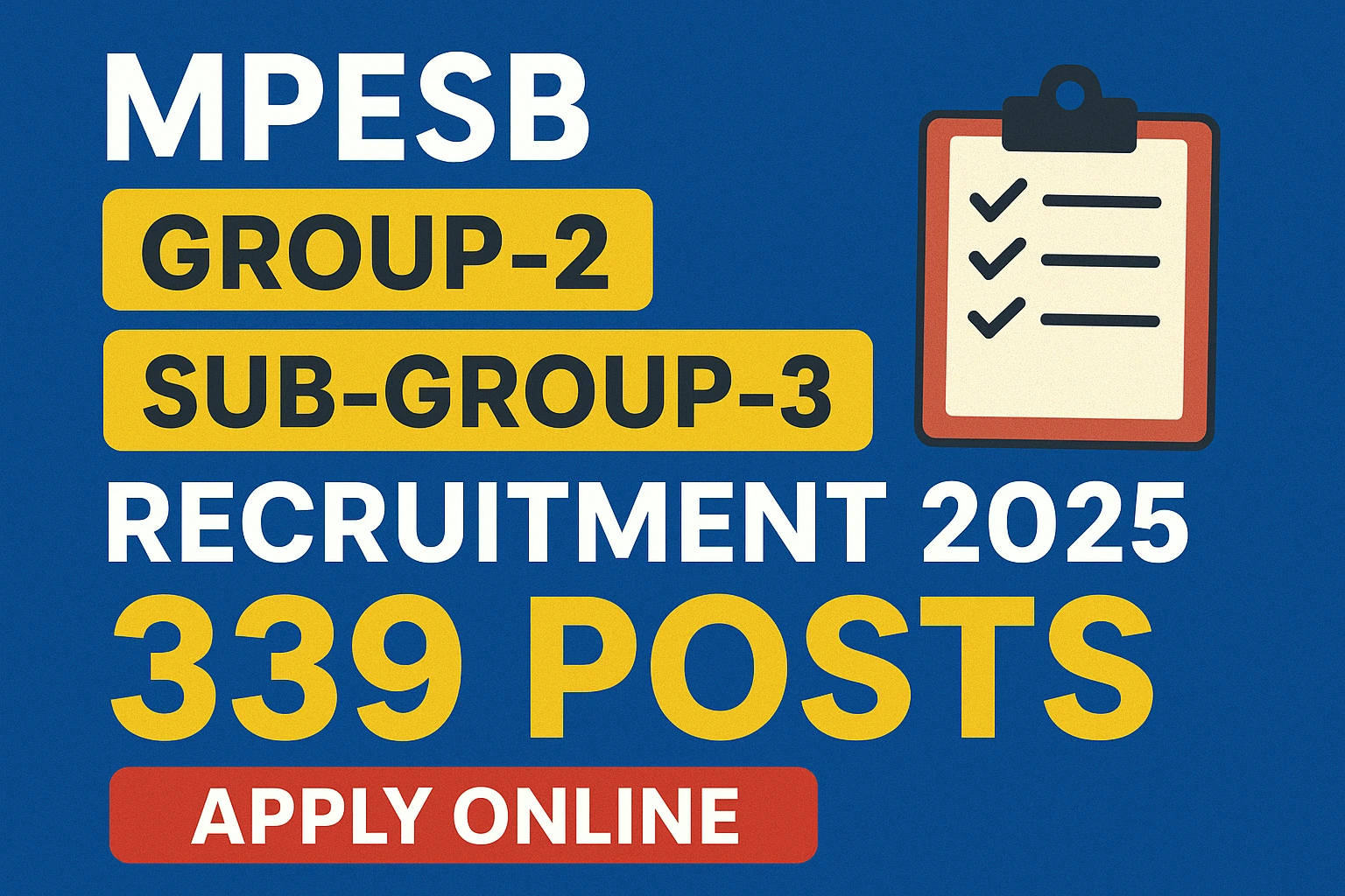 MPESB Group 2 Sub Group 3 Recruitment 2025