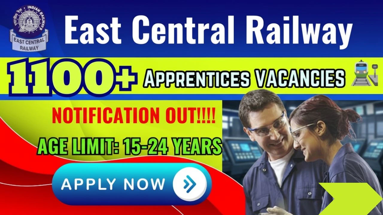 East Central Railway Apprentices Recruitment 2025: ITI पास उम्मीदवारों के लिए 1149 पदों पर आवेदन की अंतिम तिथि 25 अक्टूबर