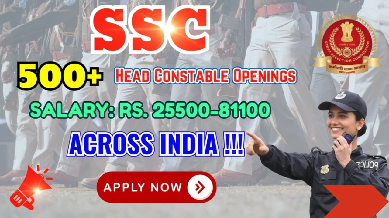 SSC Delhi Police Head Constable (AWO/ TPO) Recruitment 2025: SSC ने जारी किया भर्ती, 552 Head Constable (AWO/TPO) पदों पर मौका
